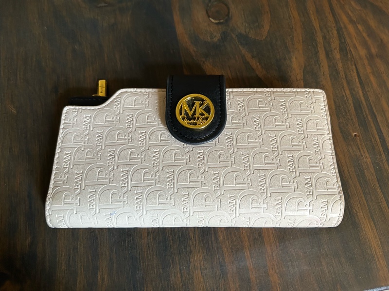 MK Michael Kors 米白 DREAM 壓紋長夾-0