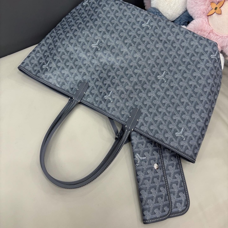 【近新閒置品】Goyard 灰色小號手提單肩包托特包tote購物袋-1