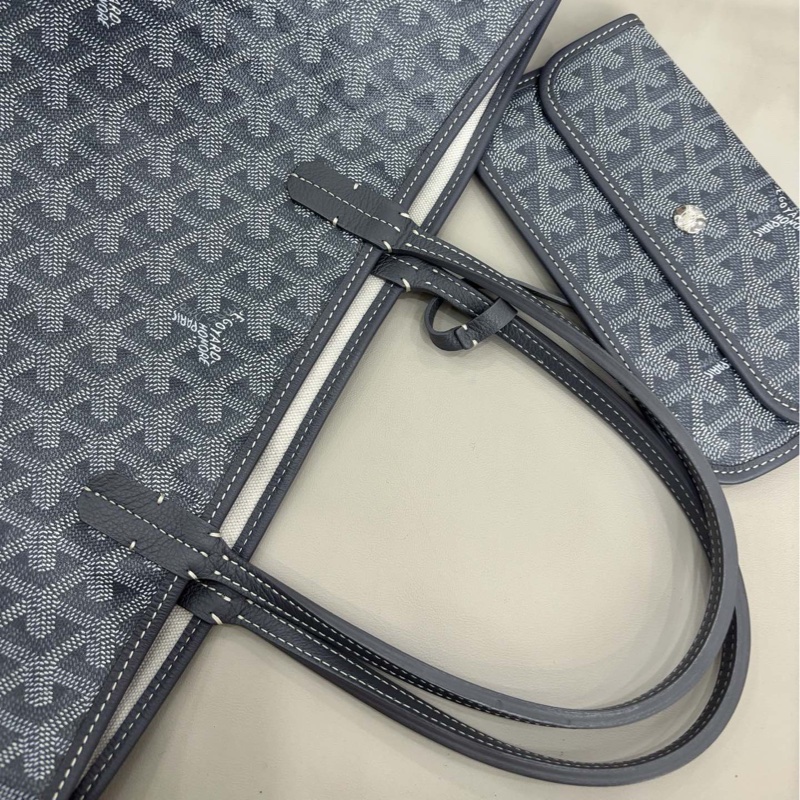 【近新閒置品】Goyard 灰色小號手提單肩包托特包tote購物袋-5