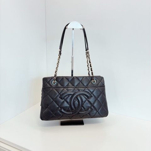 Chanel 香奈兒 黑金荔枝牛皮