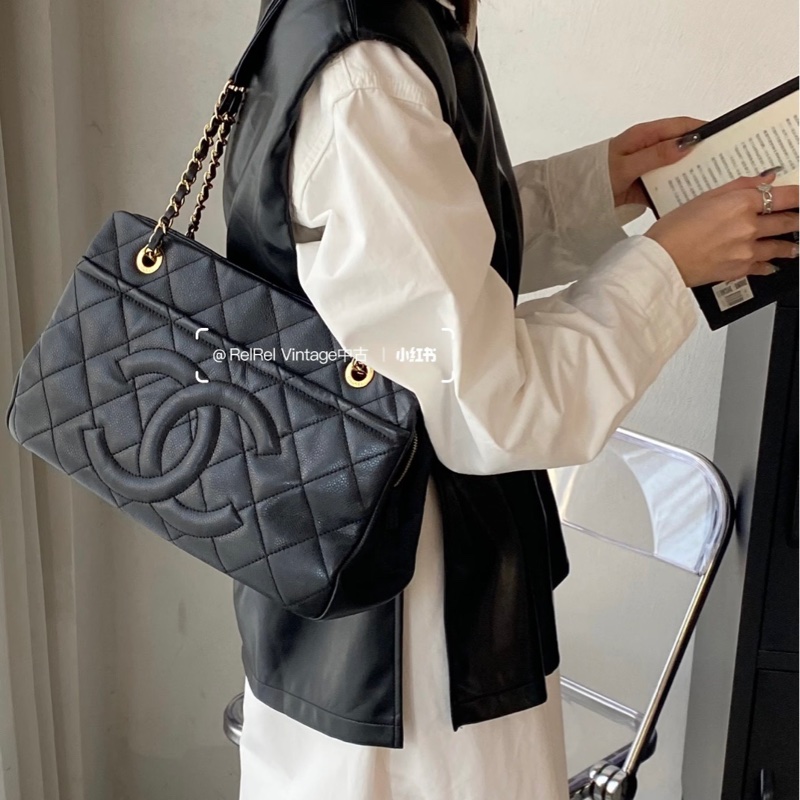 Chanel 香奈兒 黑金荔枝牛皮-5