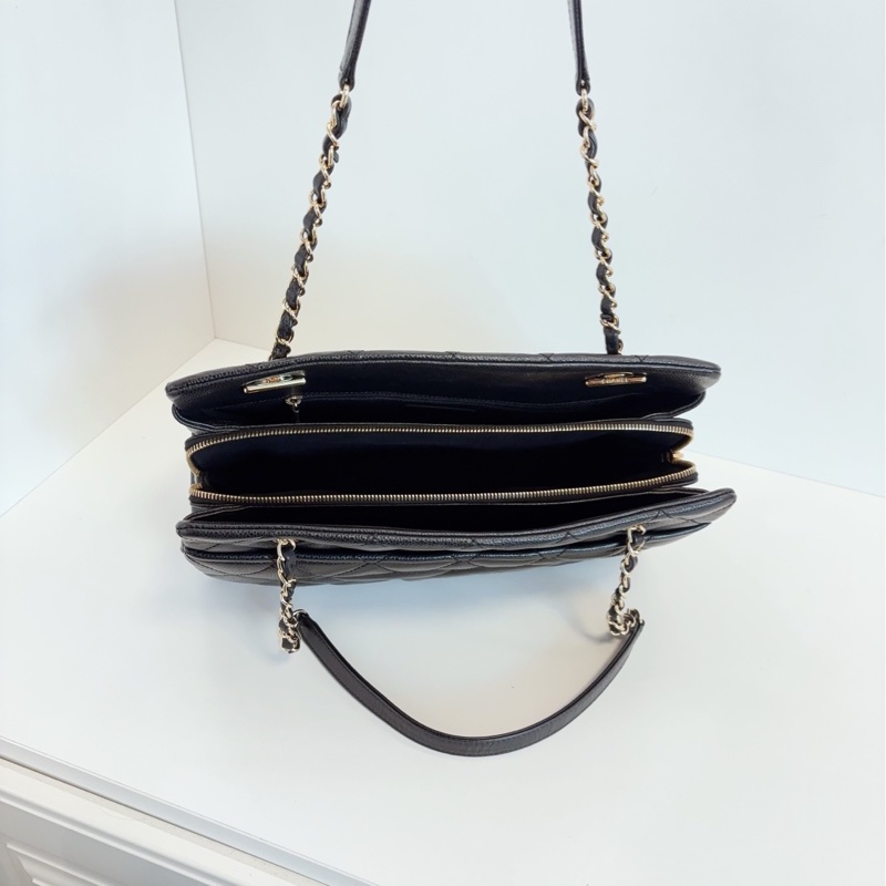 Chanel 香奈兒 黑金荔枝牛皮-10