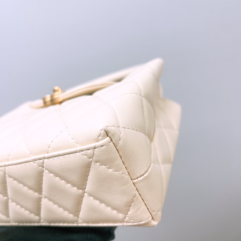 全新 Chanel 26c 大kelly 19 奶油白/淺杏色-2