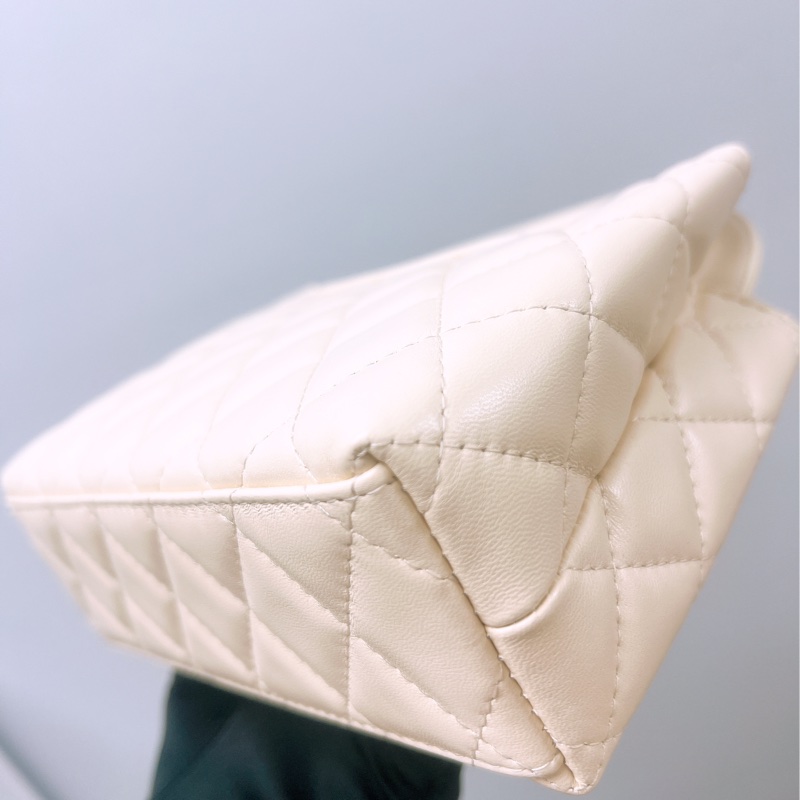 全新 Chanel 26c 大kelly 19 奶油白/淺杏色-7