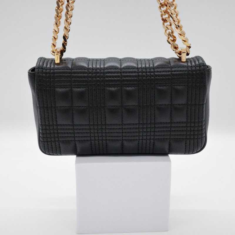 Burberry 巴寶莉 Lola mini 經典黑色 羊皮 鍊條包 斜背包 蘿拉包-3