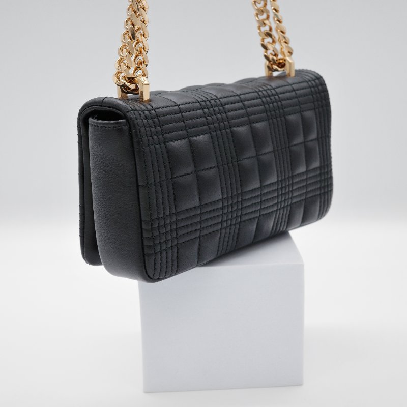 Burberry 巴寶莉 Lola mini 經典黑色 羊皮 鍊條包 斜背包 蘿拉包-4