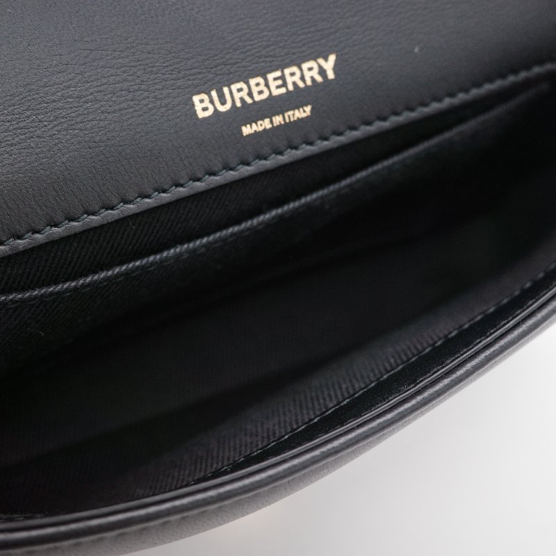 Burberry 巴寶莉 Lola mini 經典黑色 羊皮 鍊條包 斜背包 蘿拉包-12