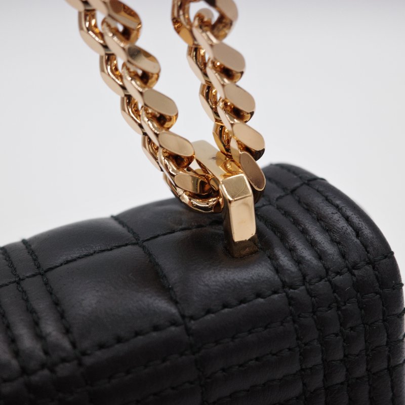 Burberry 巴寶莉 Lola mini 經典黑色 羊皮 鍊條包 斜背包 蘿拉包-13