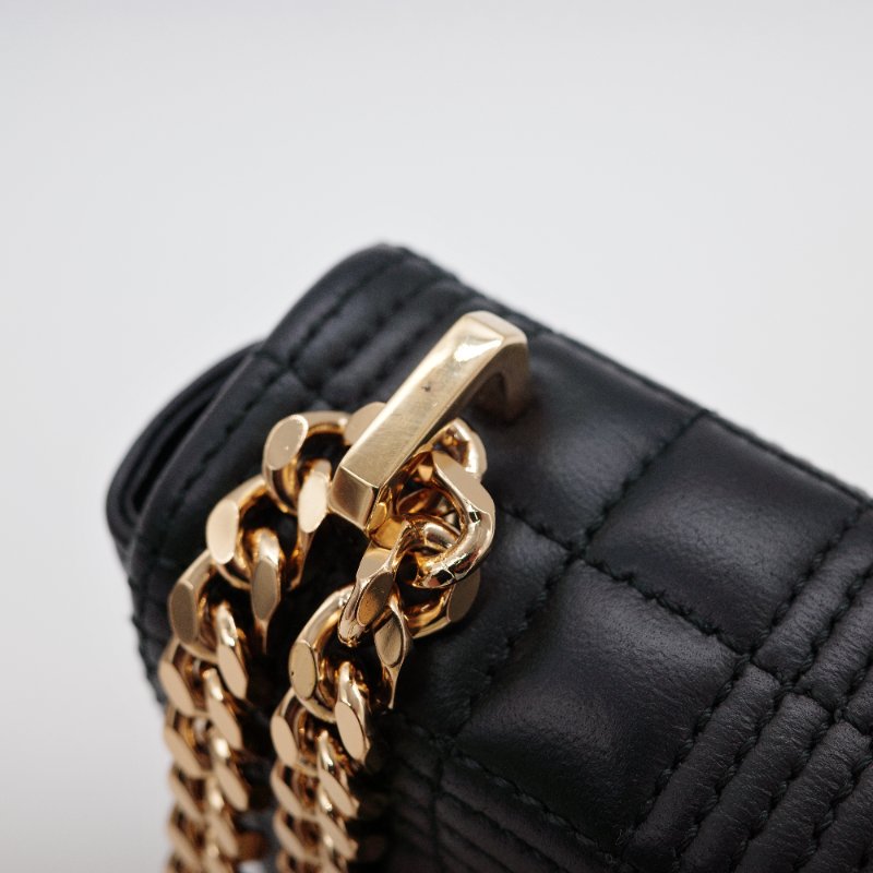 Burberry 巴寶莉 Lola mini 經典黑色 羊皮 鍊條包 斜背包 蘿拉包-14