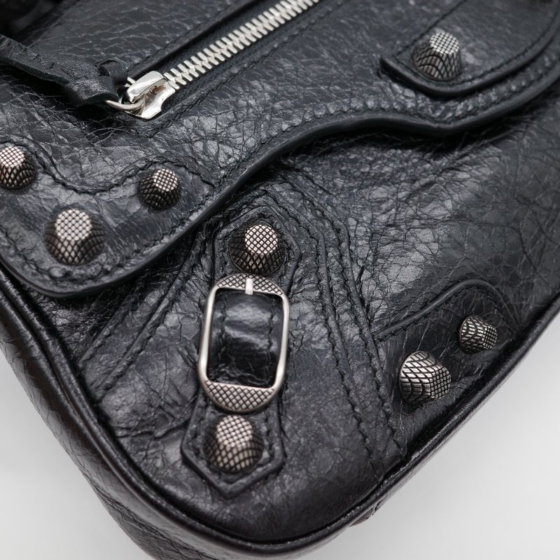 Balenciaga巴黎世家 Le Cagole XS 黑色 羊皮 單肩包 機車包-8