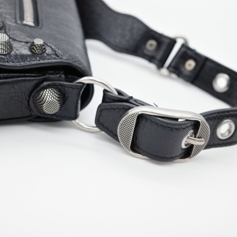 Balenciaga巴黎世家 Le Cagole XS 黑色 羊皮 單肩包 機車包-10