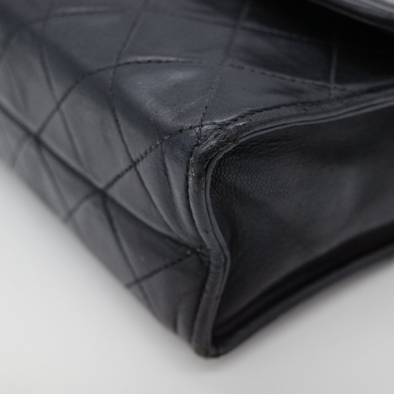 Chanel香奈兒 菱格紋 黑色 羊皮 流蘇鍊條肩背包-6