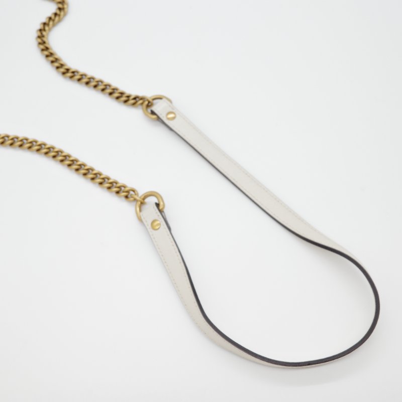 Gucci古馳GG 馬夢 奶油白 抓皺牛皮 圓餅迷你 單肩包-12