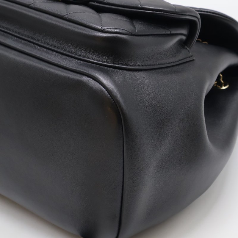 CHANEL Duma牛皮後背包 - 大號黑金-8