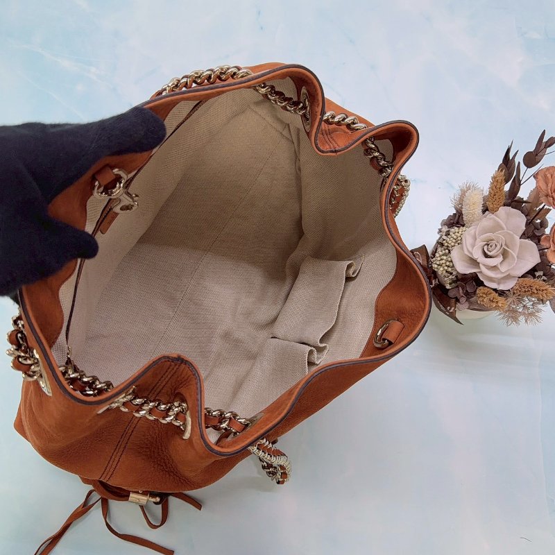 GUCCI Soho麂皮流蘇鏈帶托特包-4