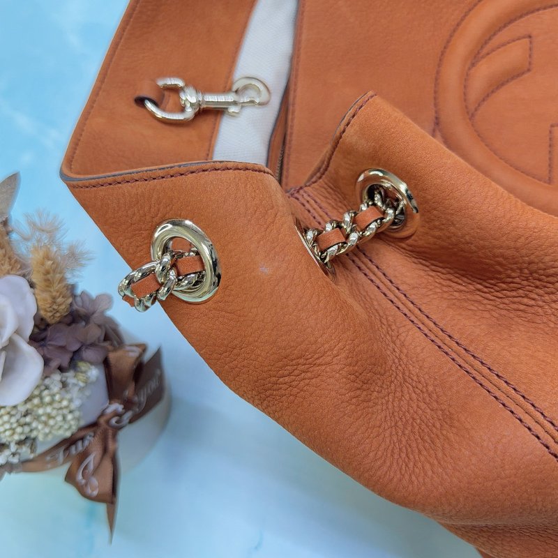 GUCCI Soho麂皮流蘇鏈帶托特包-6