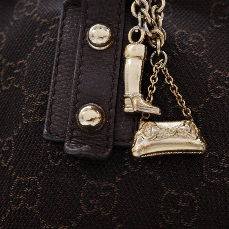 Gucci 古馳 復古 老花 棕色 帆布 托特包-6