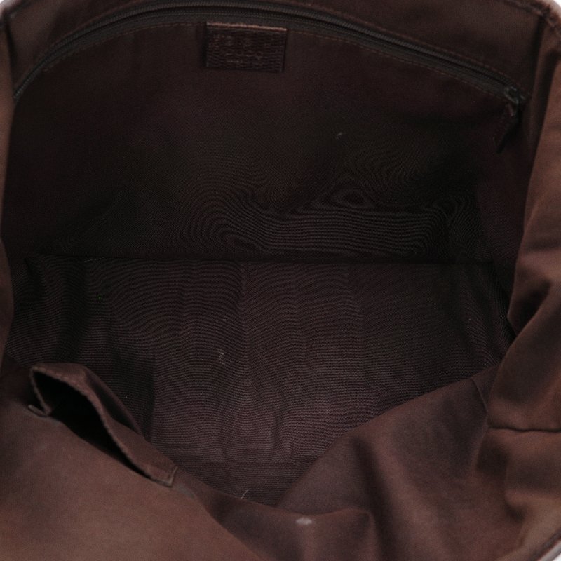 Gucci 古馳 復古 老花 棕色 帆布 托特包-9
