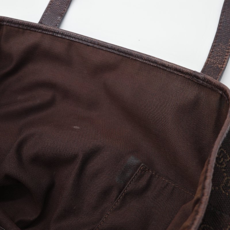 Gucci 古馳 復古 老花 棕色 帆布 托特包-11