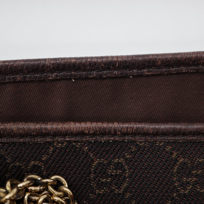 Gucci 古馳 復古 老花 棕色 帆布 托特包-13