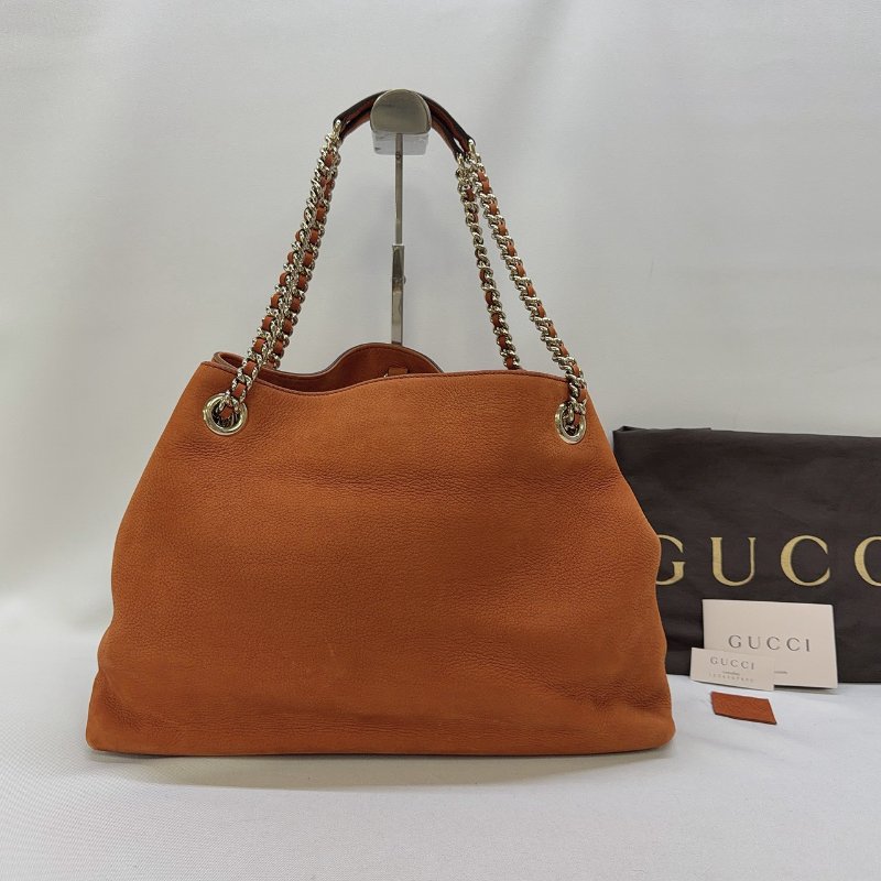 GUCCI Soho麂皮流蘇鏈帶托特包-1