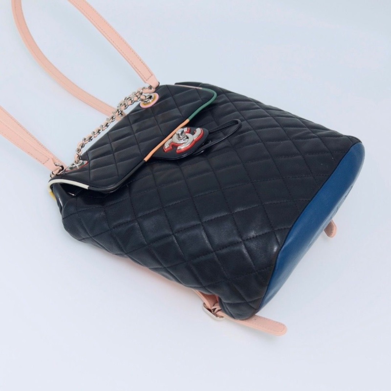 CHANEL拼色薩爾茨堡後背包20*22*12 98新配件塵袋-2