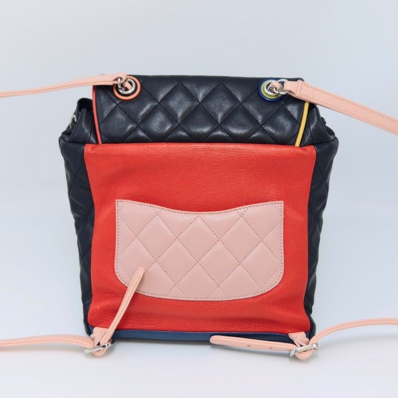 CHANEL拼色薩爾茨堡後背包20*22*12 98新配件塵袋-6