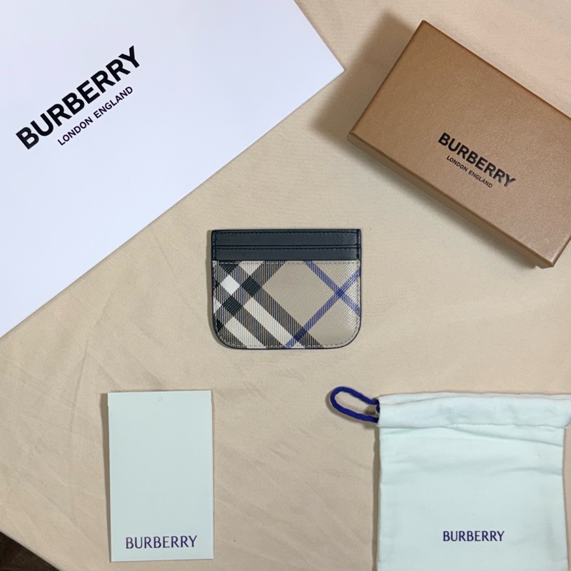 🎁全新盒裝 2025新款全台最甜 Burberry 巴寶莉 灰格紋5卡名片夾 卡夾-0