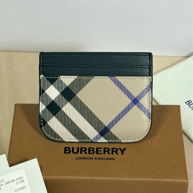 🎁全新盒裝 2025新款全台最甜 Burberry 巴寶莉 灰格紋5卡名片夾 卡夾-3