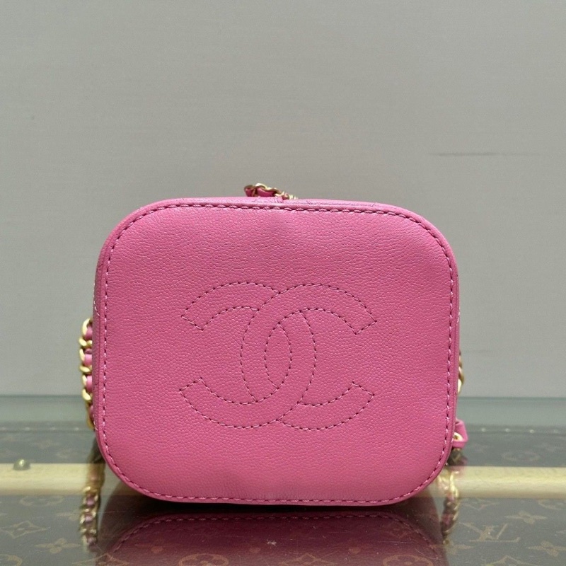 CHANEL粉金抽繩水桶肩背斜背包14*21*12 98新配件盒子塵袋保卡-4