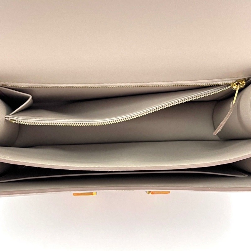 HERMES 珍珠灰金扣康康24肩背斜背包24*18.5*6 98新配件盒子塵袋-6