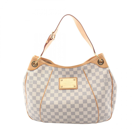 路易威登 Galliera PM 單肩包 N55215 Damier Azur 皮革 白色 二手 LV