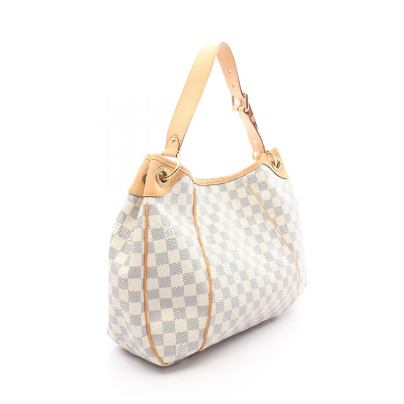 路易威登 Galliera PM 單肩包 N55215 Damier Azur 皮革 白色 二手 LV-1