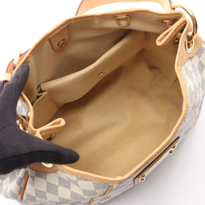 路易威登 Galliera PM 單肩包 N55215 Damier Azur 皮革 白色 二手 LV-2