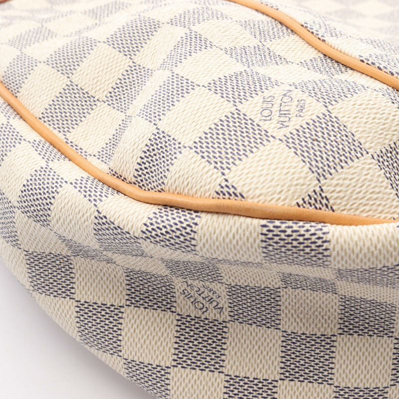 路易威登 Galliera PM 單肩包 N55215 Damier Azur 皮革 白色 二手 LV-9