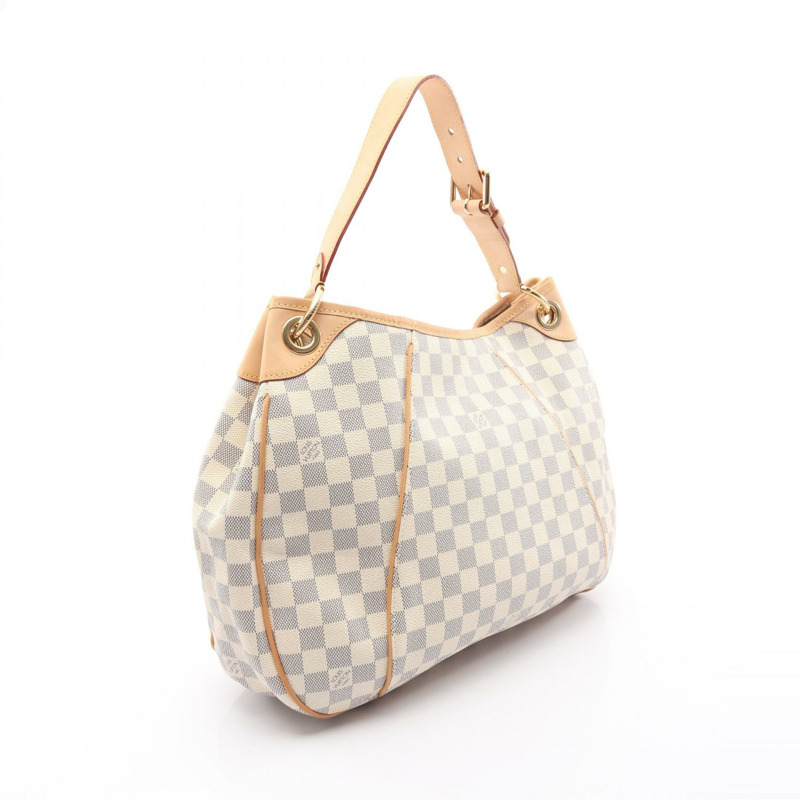 路易威登 Galliera PM 單肩包 N55215 Damier Azur 皮革 白色 二手 LV-1