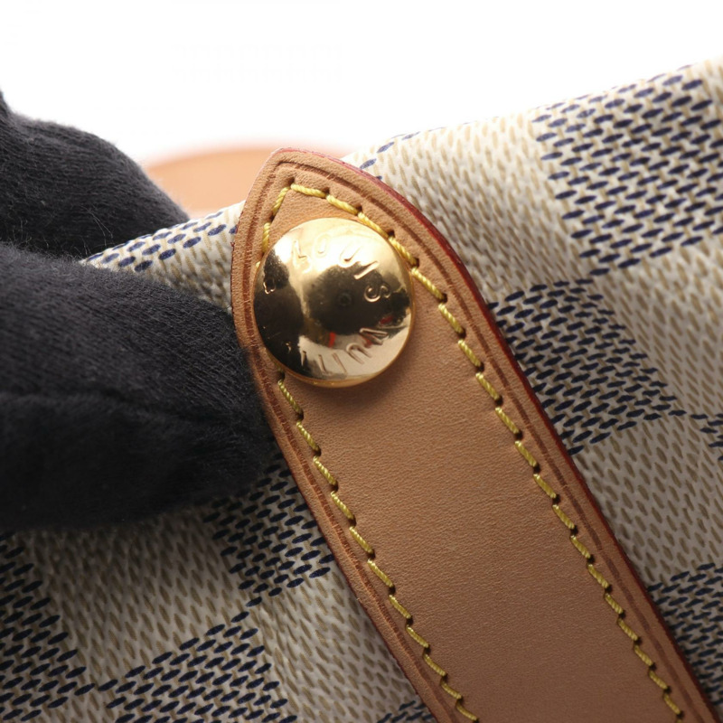 路易威登 Galliera PM 單肩包 N55215 Damier Azur 皮革 白色 二手 LV-6