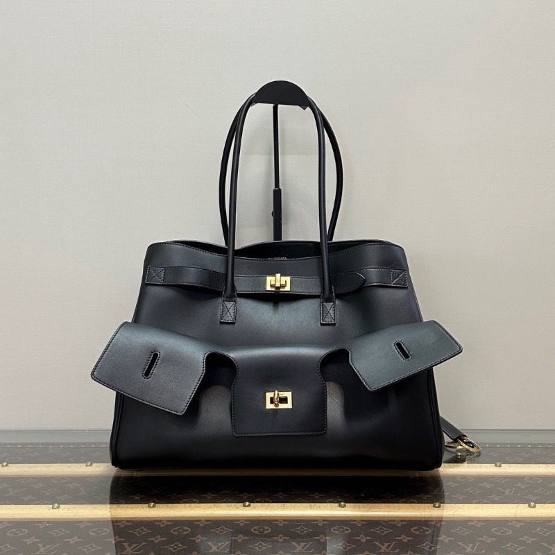 BALENCIAGA Bel Air 中號黑金手提肩背包 36*25*14 98新配件塵袋-1
