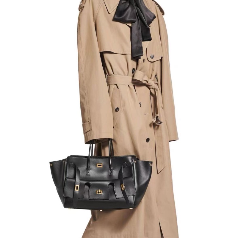 BALENCIAGA Bel Air 中號黑金手提肩背包 36*25*14 全新配件紙盒塵袋-1