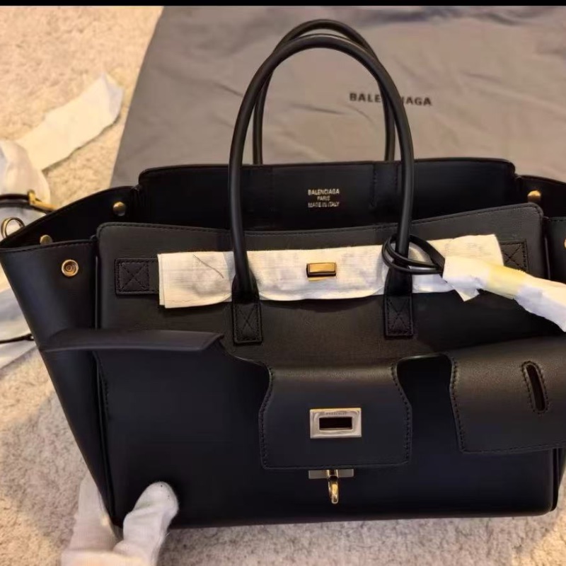 BALENCIAGA Bel Air 中號黑金手提肩背包 36*25*14 全新配件紙盒塵袋-2