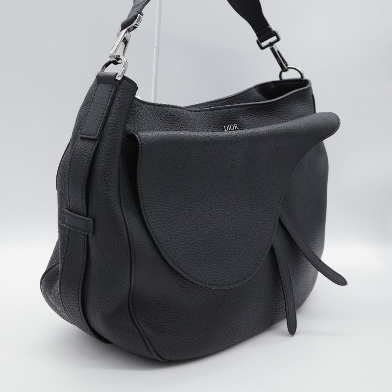 Dior 迪奧 Saddle Soft 黑色 粒面小牛皮 肩背包-4