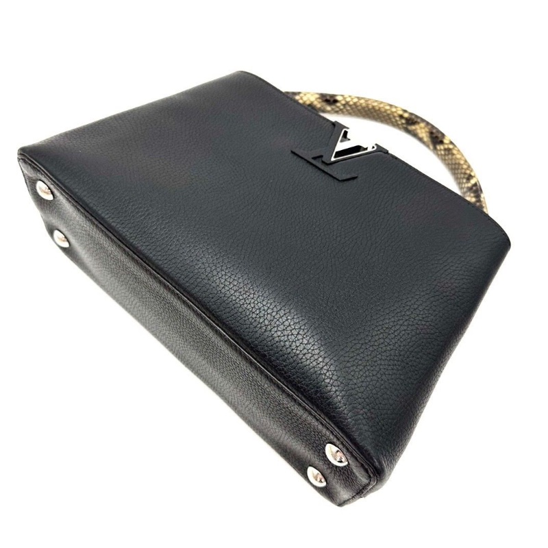 LV Capucines中號黑銀蛇皮手柄手提肩背包31*19.5*11 98新配件塵袋-4