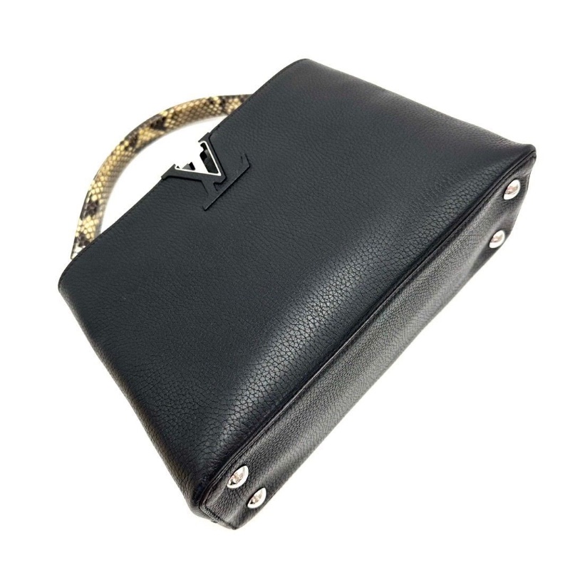 LV Capucines中號黑銀蛇皮手柄手提肩背包31*19.5*11 98新配件塵袋-6