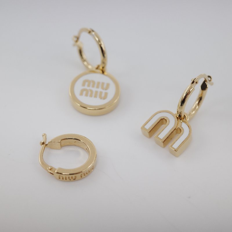 Miu Miu 繆繆 經典標誌 彩色搪瓷 金屬耳針式耳環-2