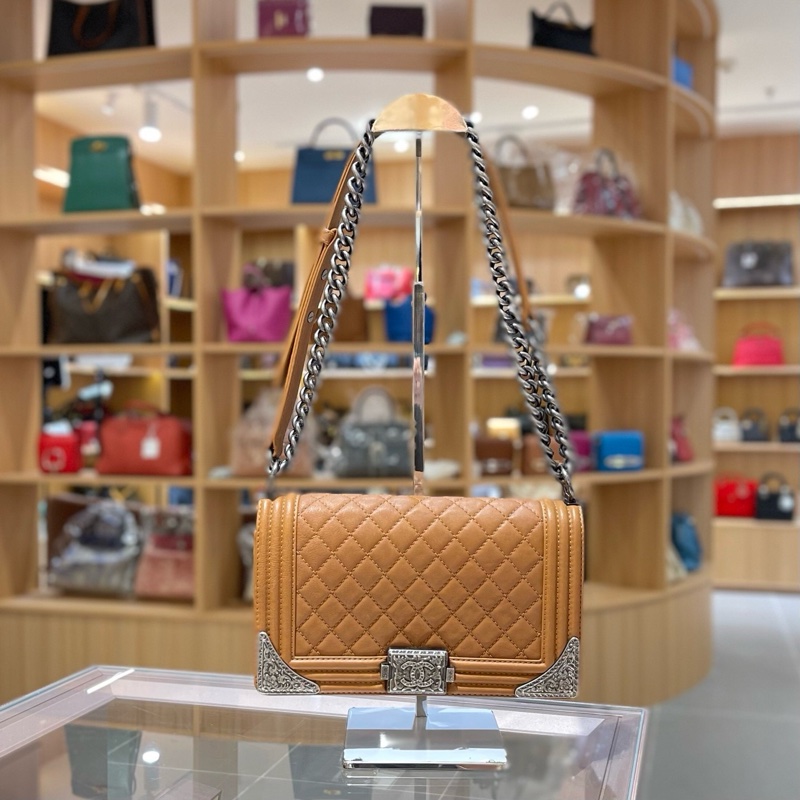 香奈儿Chanel leboy 限量款 焦糖色链条包-0