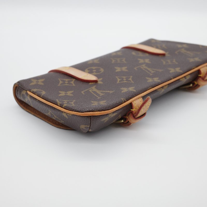 Louis Vuitton路易威登 Pochette Marelle 老花帆布 牛皮 多功能腰包 斜背包 手拿包-3
