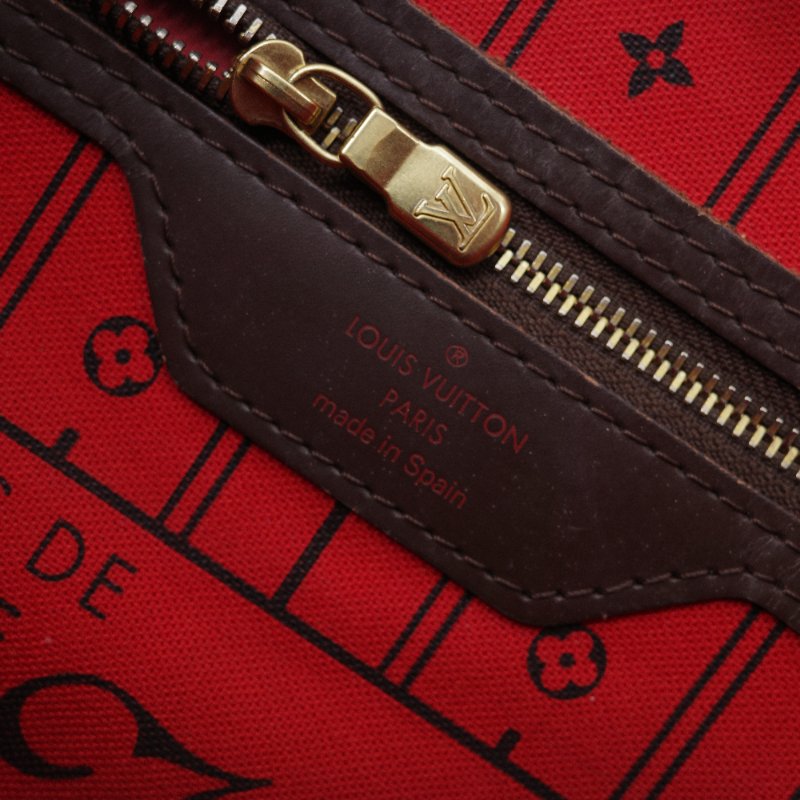 Louis Vuitton路易威登Neverfull MM 棋盤格托特包-14