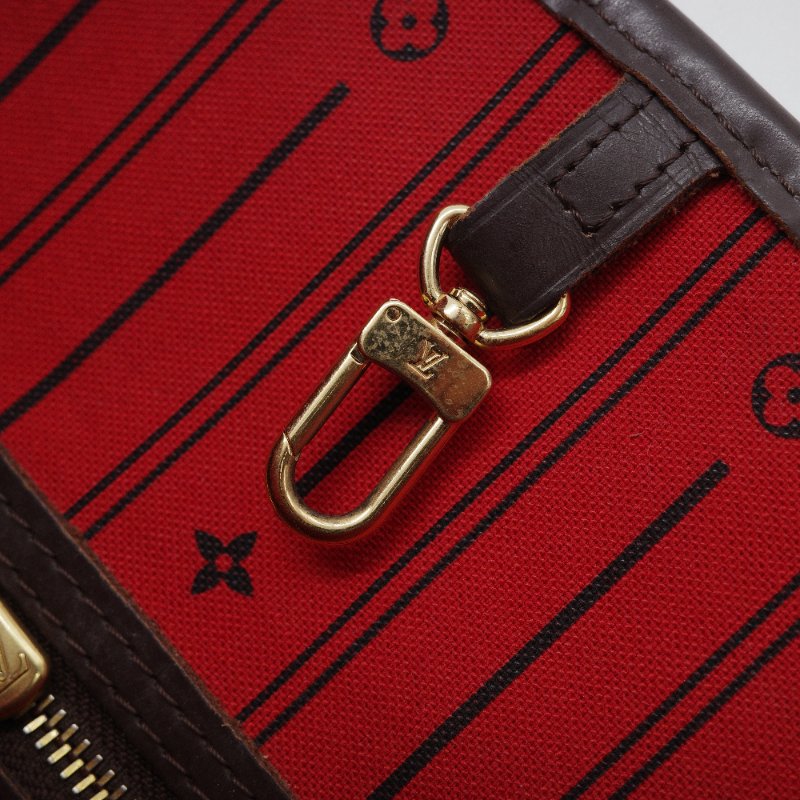 Louis Vuitton路易威登Neverfull MM 棋盤格托特包-15