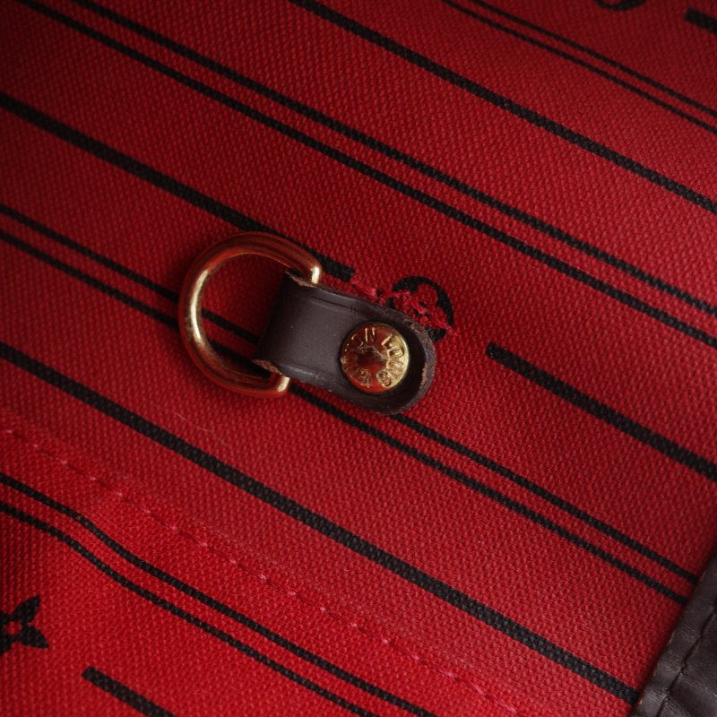 Louis Vuitton路易威登Neverfull MM 棋盤格托特包-16