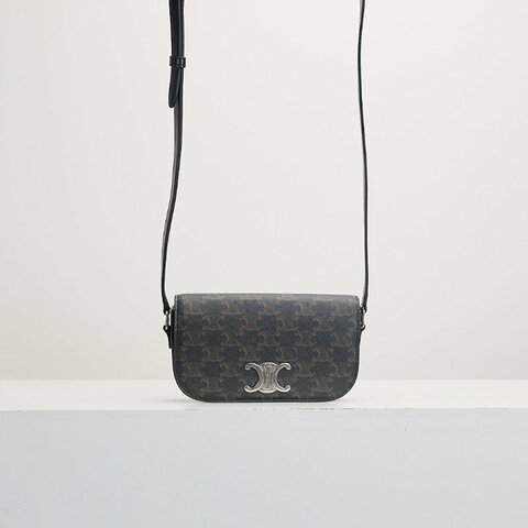 二手Celine 新款凱旋門銀扣斜背包